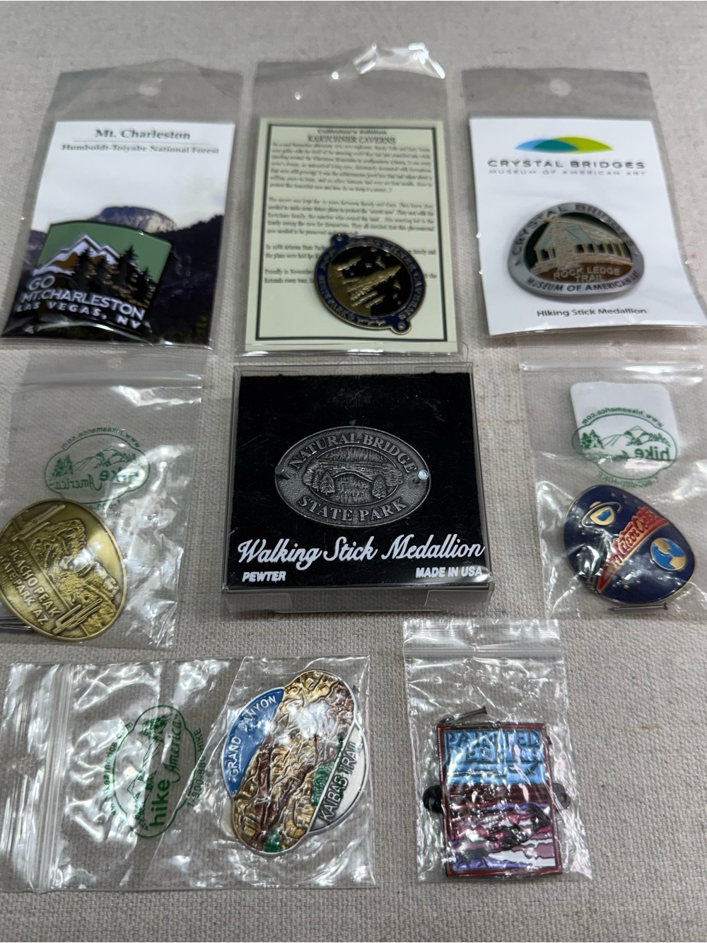 Collectible Walking Stick Medallion Set - Set of 8 - NWT